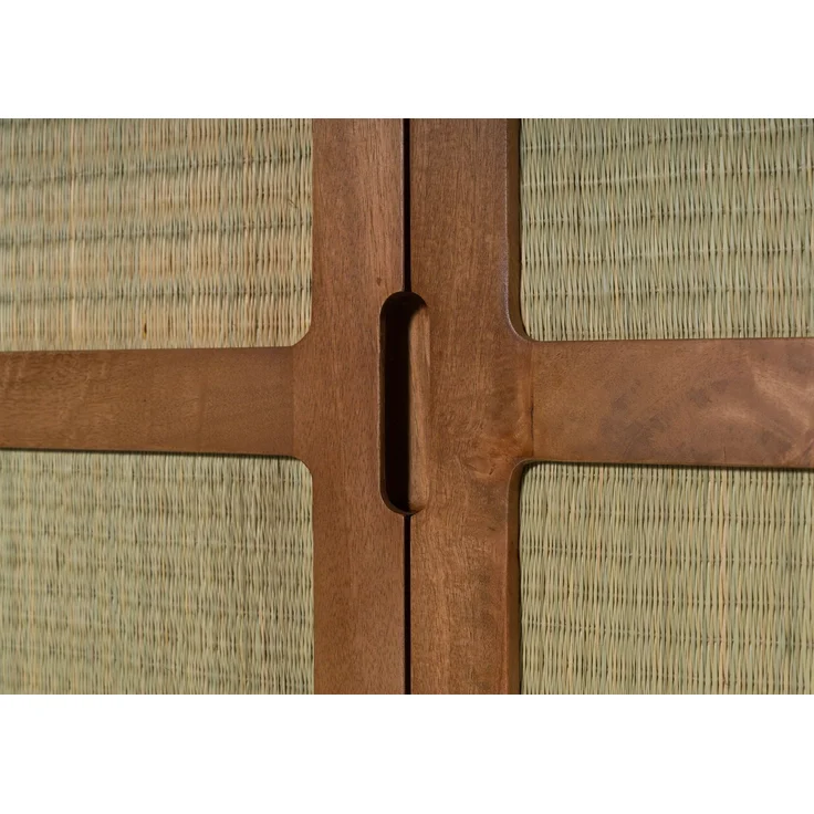 Schrank Mango/Seegras 100x40x200 hellbraun lackiert MIZUMI #110 – Bild 3