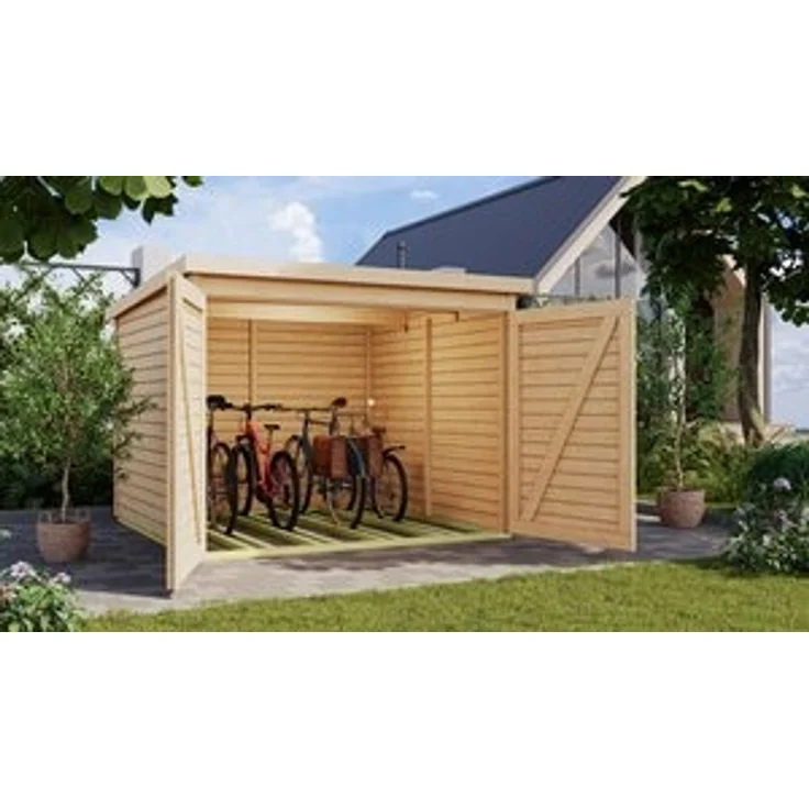 Karibu Fahrradbox Fahrradgarage 4, in verschiedenen Farben, BxTxH: 212,5x216,5x167 cm – Bild 6