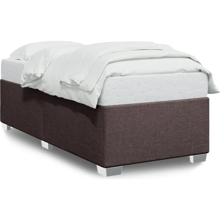 vidaXL Bettgestell ohne Matratze Dunkelbraun 80x200 cm Stoff 3284432 – Bild 1