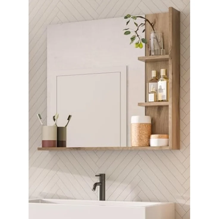 Badezimmer Spiegel Tomaso in Eiche 79 x 73 cm – Bild 3