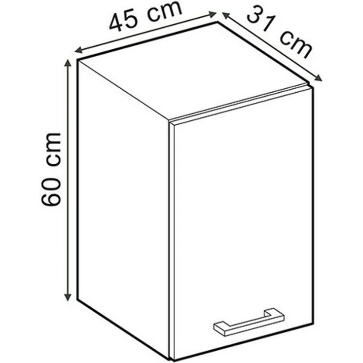 Hängeschrank R-Line Anthrazit Hochglanz 45 cm Vicco – Bild 2