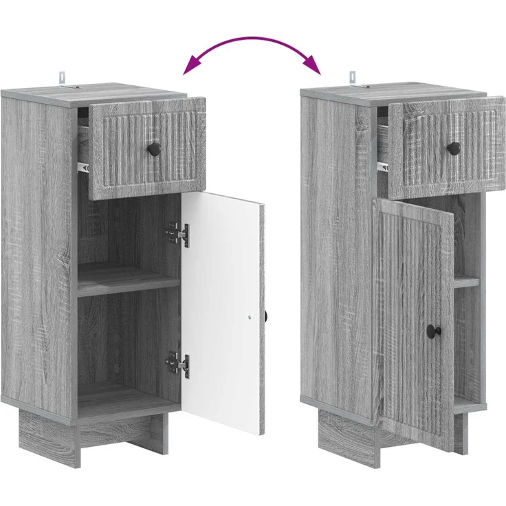 vidaXL 3-teiliges Badezimmer-Schranksystem EDE 3 stk. Sonoma-Grau 3417987 – Bild 7