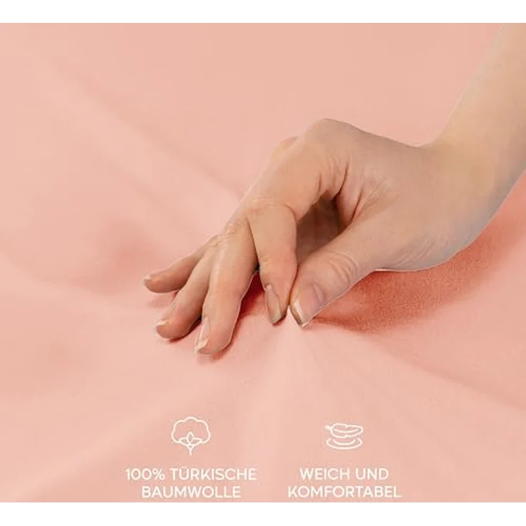 Twinzen® Kissenbezug 50x80 (2er-Set) - 100% Jersey Baumwolle 150 GSM Kissenbezüge - Rosa - Für Kissenbezüge 50x80 cm - Kissenhülle - Kissenbezug mit Reißverschluss - Oeko-Tex Zertifiziert – Bild 4