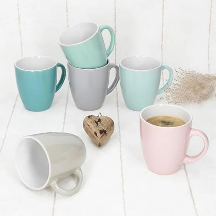 MamboCat Becher MamboCat MAI 6er Set Mokkabecher Keramik Pastellfarben Espresso, Keramik – Bild 5
