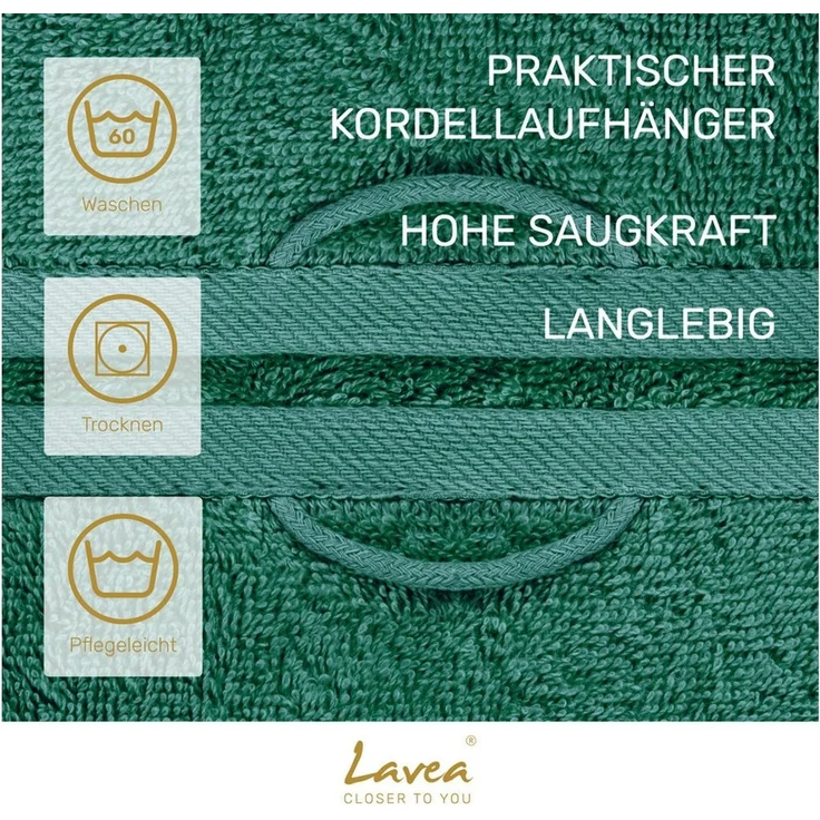 Lavea Saunatuch MEXICO Saunahandtuch 80×200 cm – optional mit Bademantel/Morgenmantel, Baumwolle (Set, 1-St), Hochwertiges Walkfrottier – Saunatuch oder Set mit Unisex-Bademantel – Bild 2