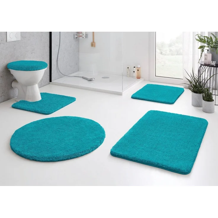 Kleine Wolke Badematte RELAX, Höhe 30 mm, rutschhemmend beschichtet, fußbodenheizungsgeeignet, Polyacryl, WC-Deckelbezug, WC-Deckelbezug, Badteppich, Uni Farben, rechteckig, rund & als Set erhältlich – Bild 3