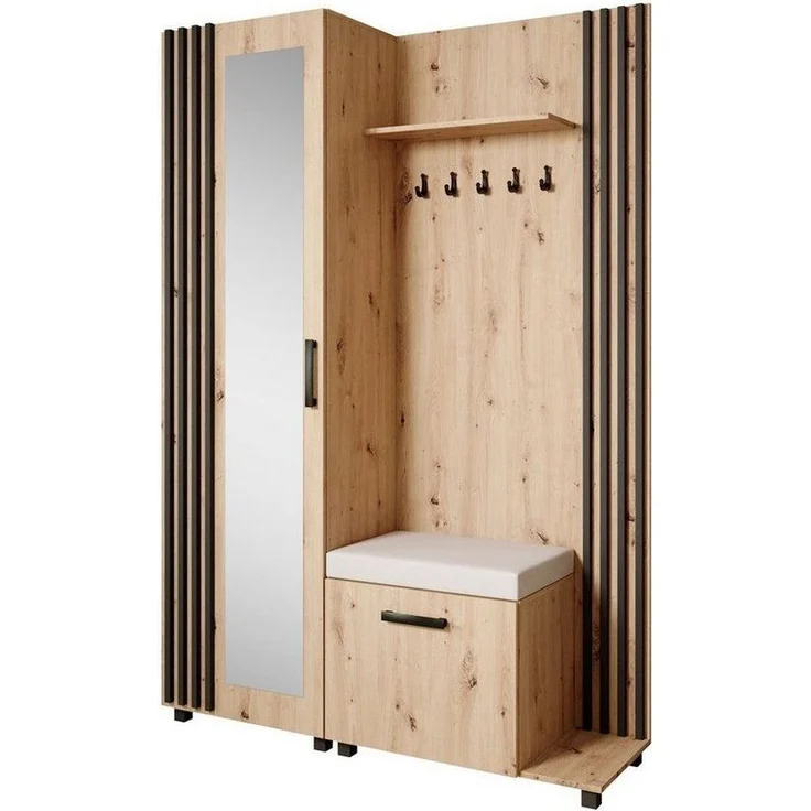 Beautysofa Garderoben-Set Livia – Design, Funktion und Ordnung in Perfektion, (Geräumiger Schuhschrank, mit praktischer Kleiderstange) – Bild 5