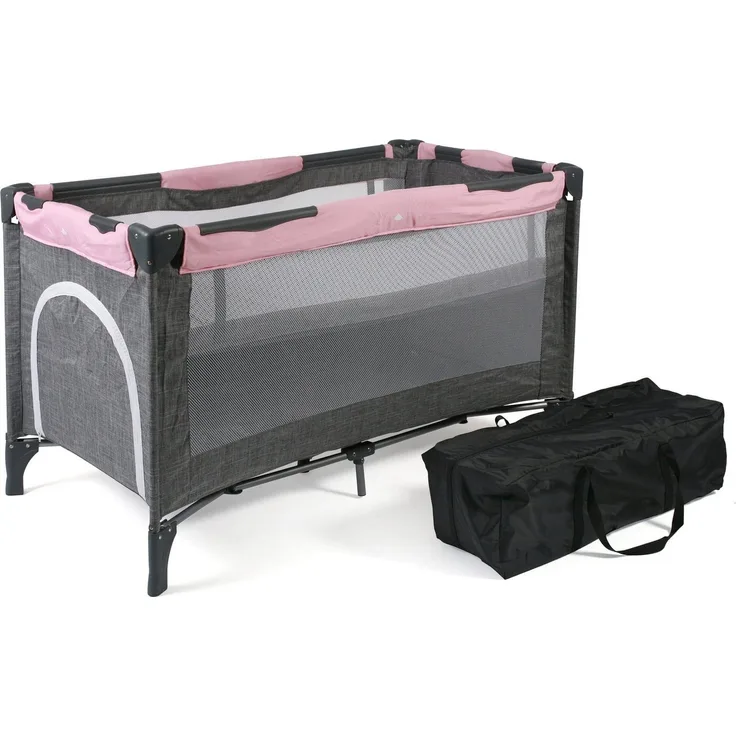 Chic 4 Baby Reisebett Luxus Melange grau-rosa