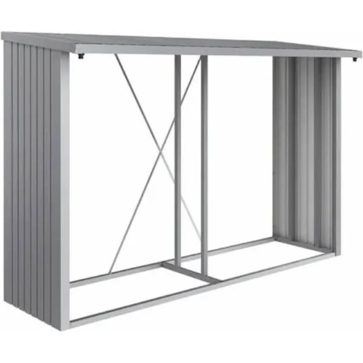 Biohort Holzlager WoodStock Gr. 300, silber-metallic, 300,7 x 102 x 199 cm