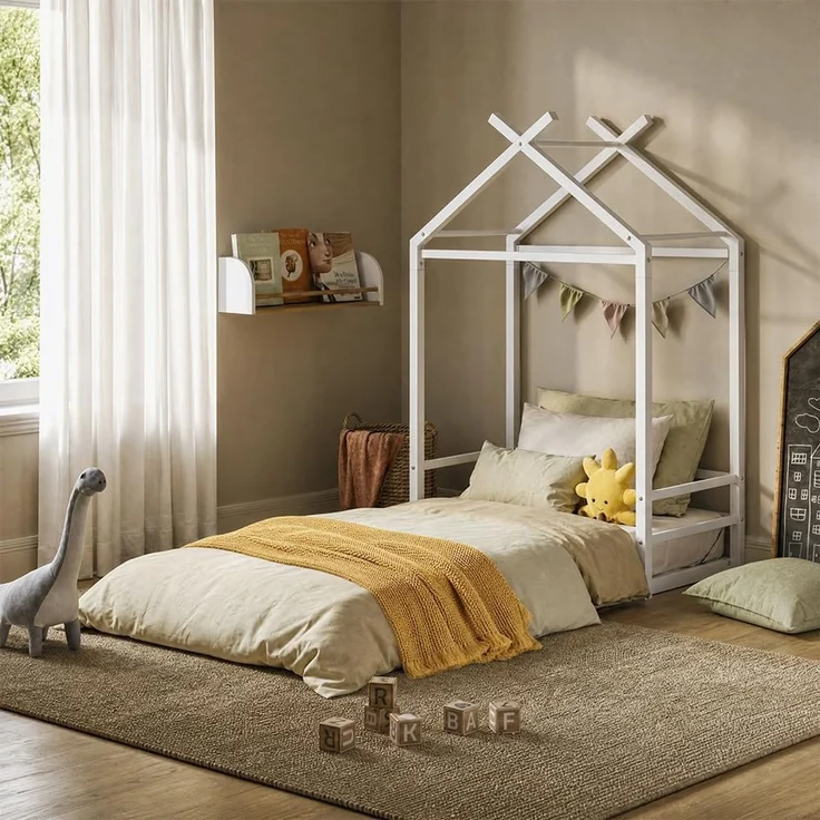 Bodenbett Roofy Weiß 90x200 Vitalispa – Bild 2