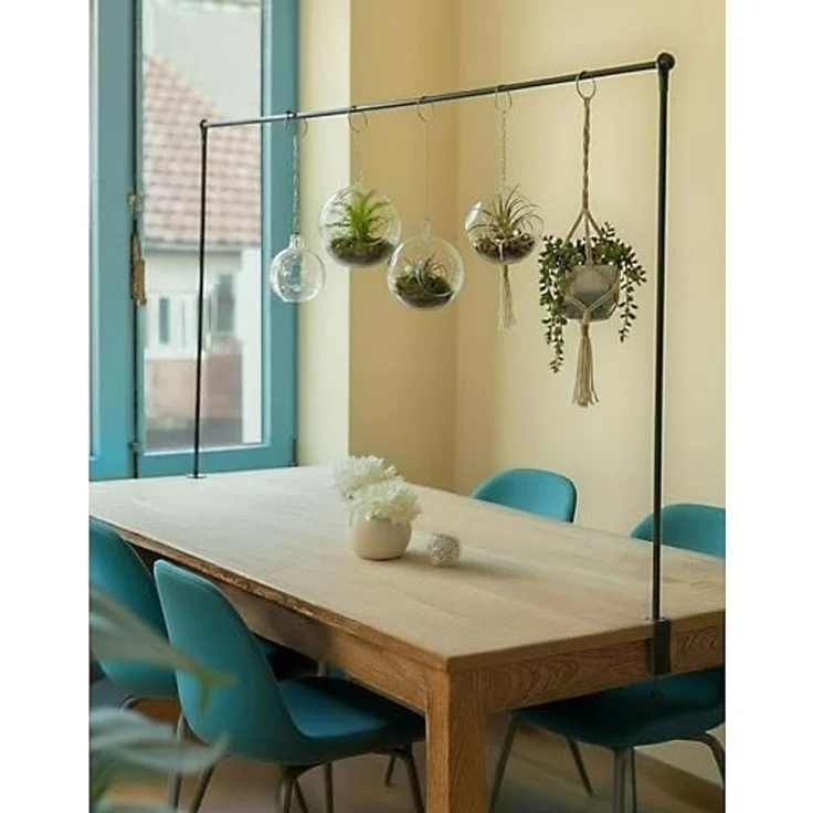 Tisch Deko Stange Klemme Gestell Metall schwarz ausziehbar Tafel 115,5-210 cm – Bild 1