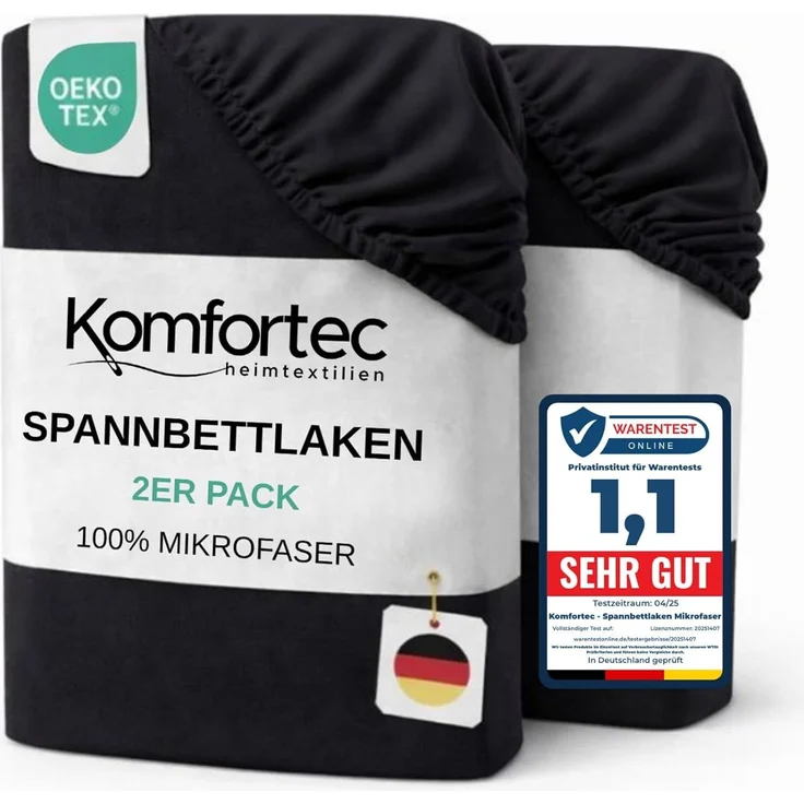 Komfortec Spannbettlaken Boxspringbett bis 15cm - 30cm Matratzenhöhe, Mikrofaser, Gummizug: Rundum, (2 Stück)