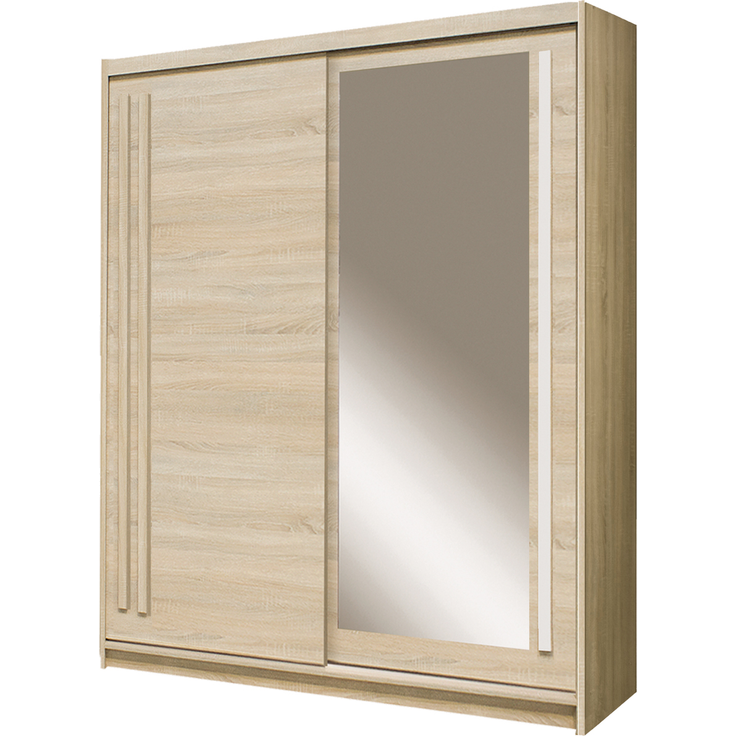 EFFECT Schwebetürenschrank 175 cm mit Spiegel, Sonoma/Andersen