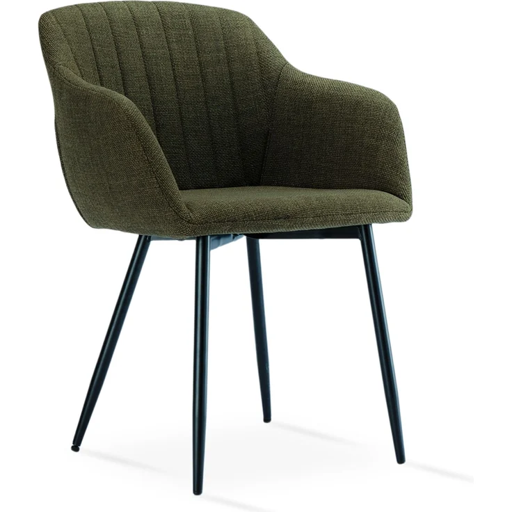 GOEURVANT 711 Esszimmerstühle 2er-Set mit Armlehnen, Webstoff - Olivgrün – Bild 4