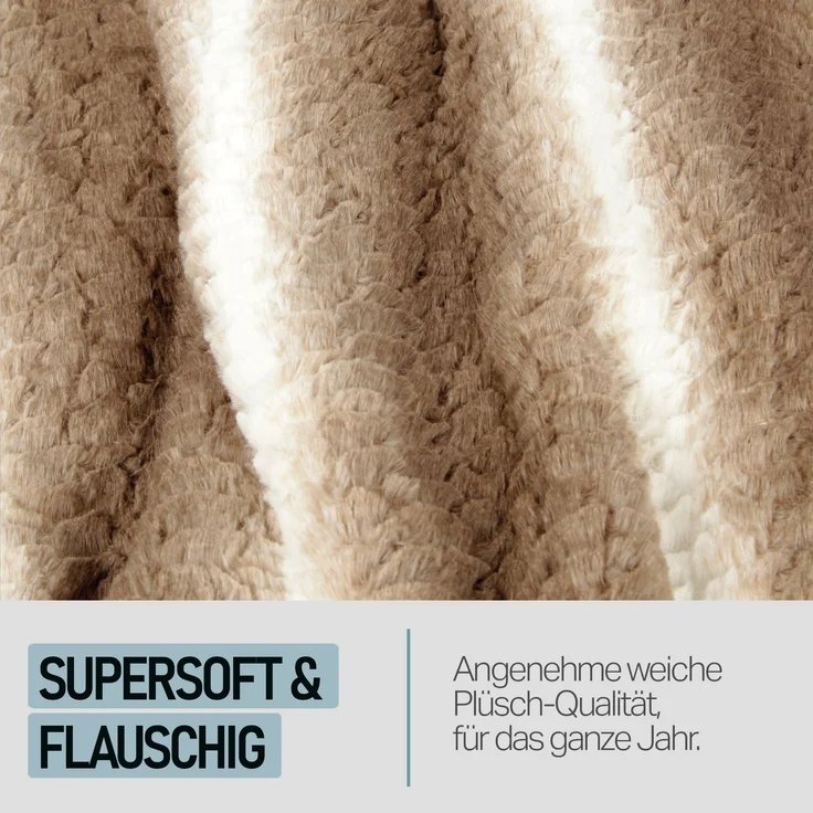 Bestlivings Kuscheldecke mit Kapuze 130 x 180 cm in Braun für Kinder und Erwachsene, TV-Decke, Sherpa Decke in Felloptik – Bild 3
