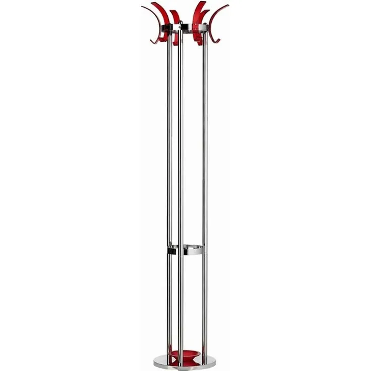 ALCO Standgarderobe Metall 174x42,5cm silber/rot