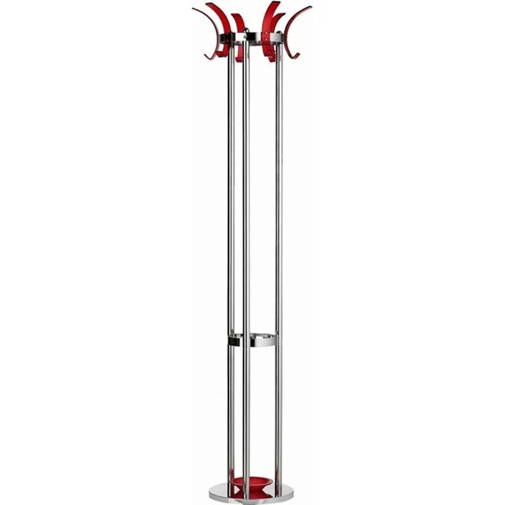 ALCO Standgarderobe Metall 174x42,5cm silber/rot