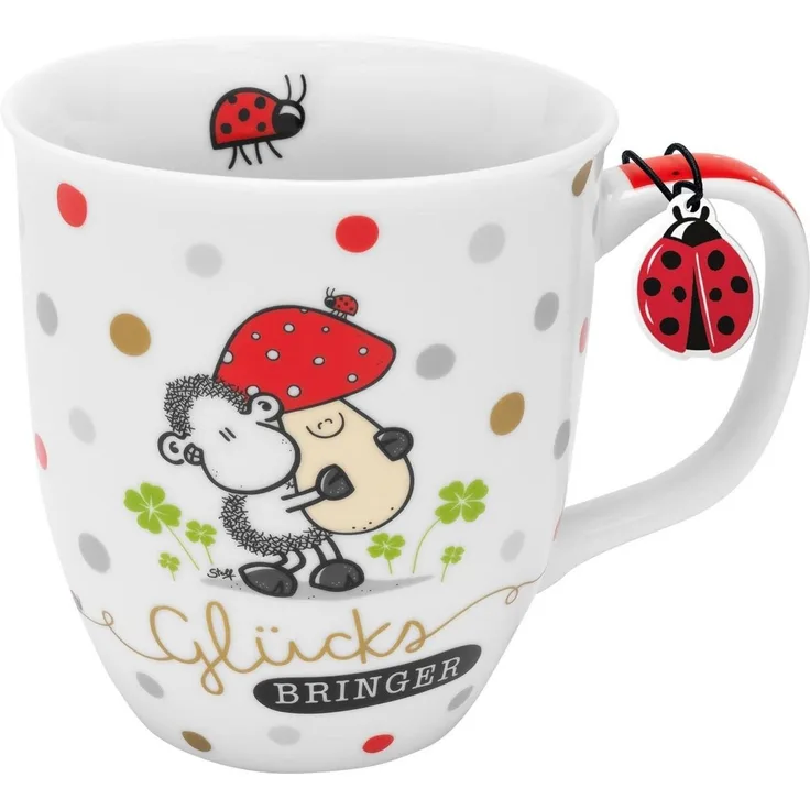 Tasse Kaffeetasse Kaffeebecher Teetasse 40cl Geschenk Sheepworld GLÜCK 70096