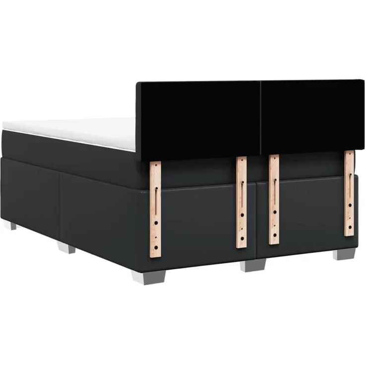 vidaXL Boxspringbett mit Matratze Schwarz 140x190 cm Kunstleder 3288420 – Bild 12