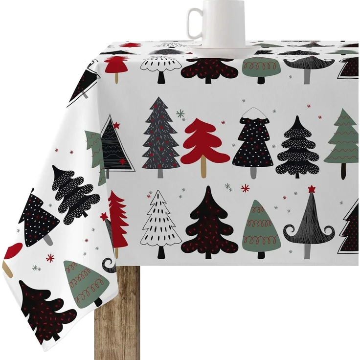 BELUM | Weihnachtstischdecke | Anti-Fleck-Tischdecke | Rechteckig Harz | Tischdecke (laminiert) | Tischdecke | Tischdecke | Heimtisch (100 x 140 cm) – Bild 1