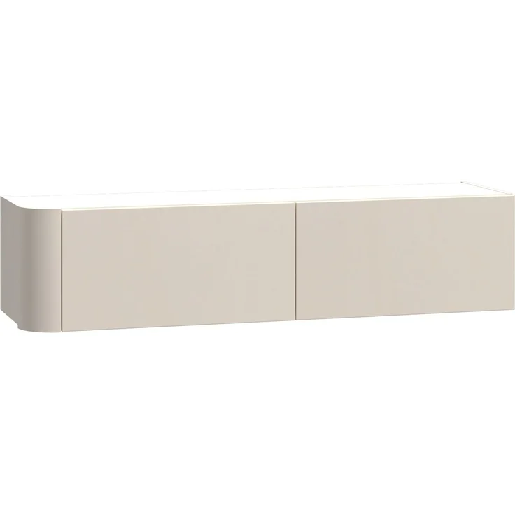 Hängeschrank >BREATHTAKER< 2 Klappen, 2 Fächer, Sandfarbig - 128,6x30,1x34cm (BxHxT) – Bild 3