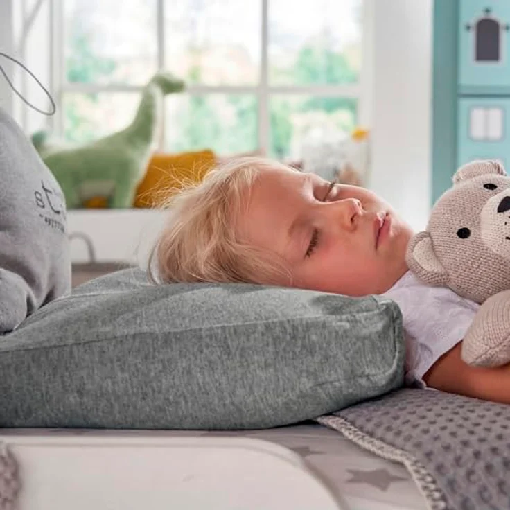 Theraline Kinderkopfkissen Mikroperlen Melange mittelgrau – Bild 6