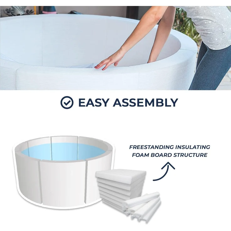 NetSpa Vita Whirlpool halbstarr rund für 4 Personen Ø 156 x 73 cm inkl. Umrandung mit 5 teiliges Mob – Bild 7