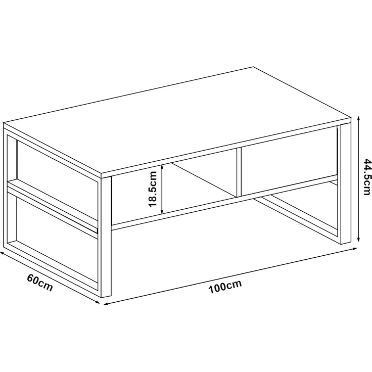 Couchtisch Laukaa 100x60x45 cm Schwarz [en. casa] – Bild 5