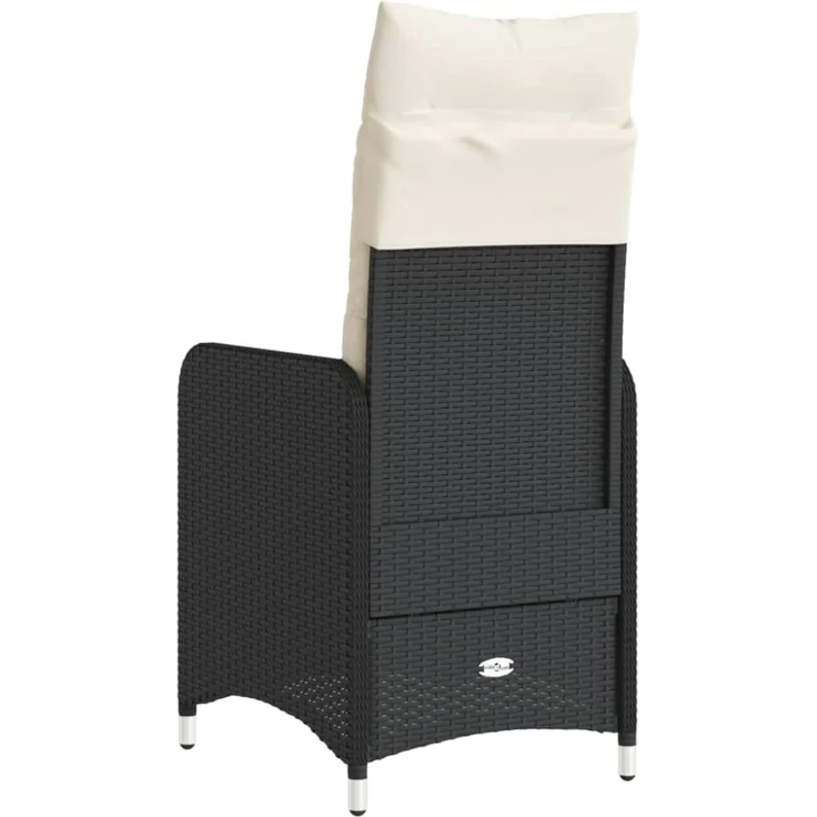 vidaXL Gartensessel mit Kissen 2 Stk. Verstellbar Schwarz Poly Rattan 365685 – Bild 4