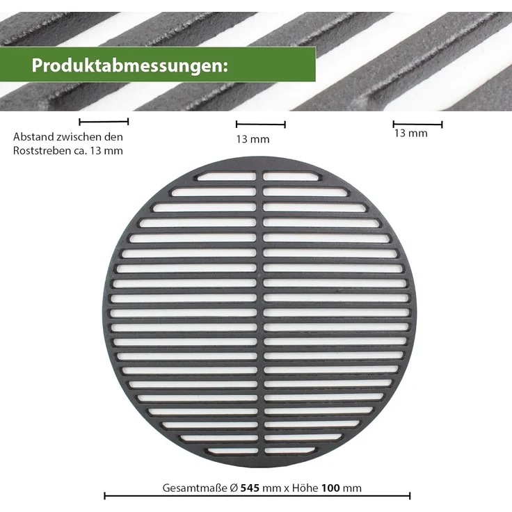 Trutzholm Grillrost rund, Gusseisen emailliert schwarz, Ø 54,5 cm – Bild 2