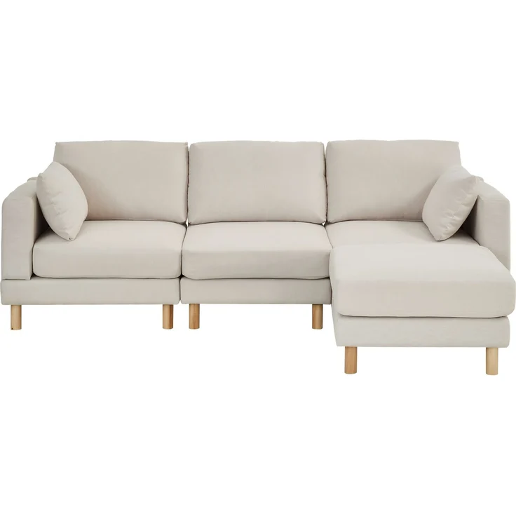 DESVIAE Sofa 3-Sitzer mit Hocker 235x78x152 cm Polyester Beige – Bild 8