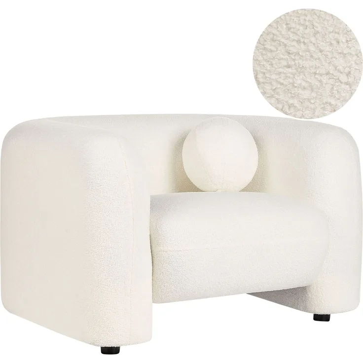 Sessel LEIREN Bouclé Weiß