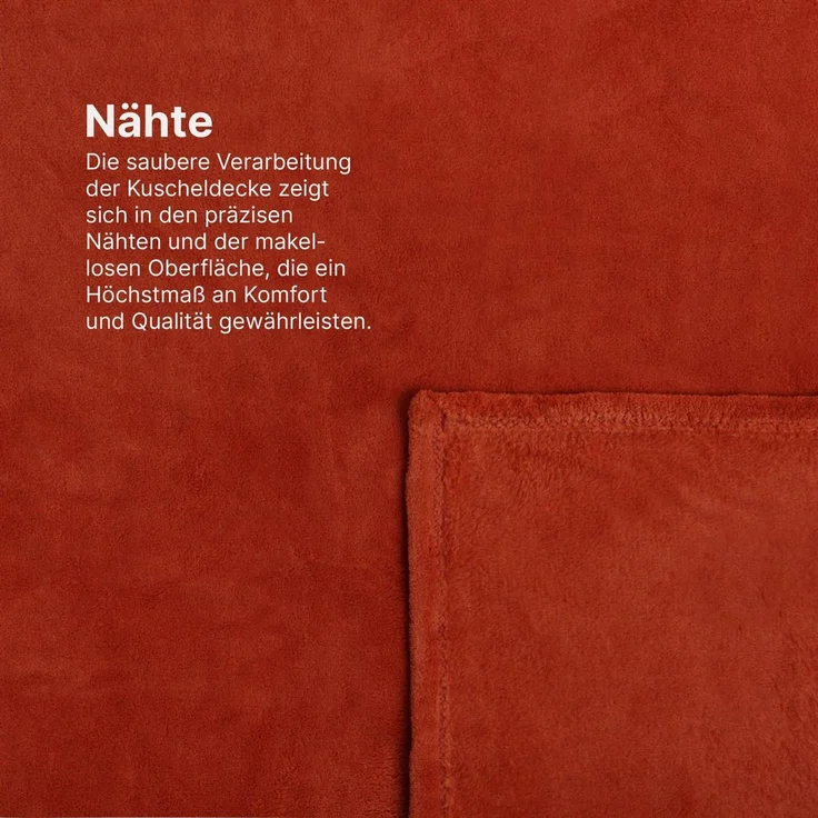 Kuscheldecke Mikrofaser Flausch 220x240cm - Terrabraun (R) – Bild 3