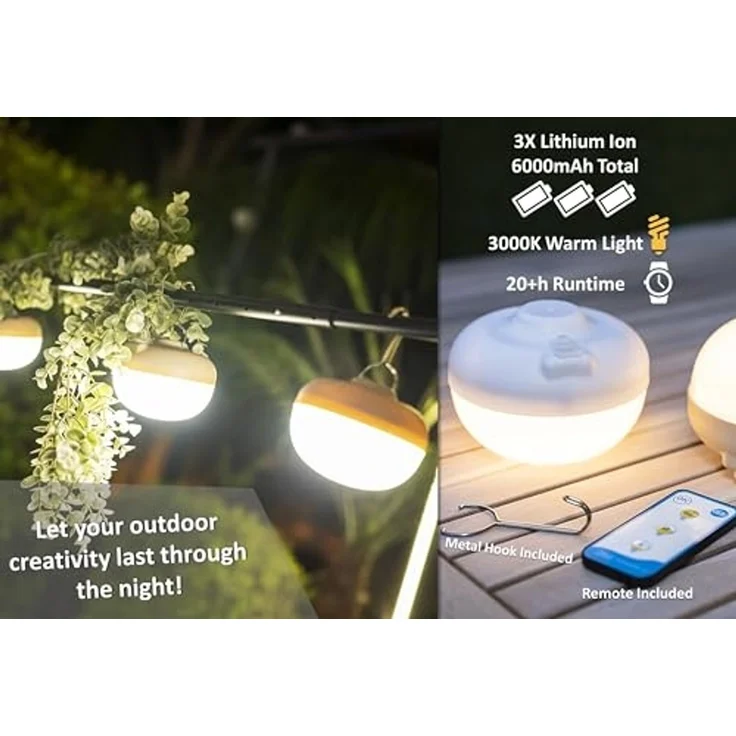 New Garden CHERRY BULB BATTERY Solar&Recharge,white,warm light – Bild 3
