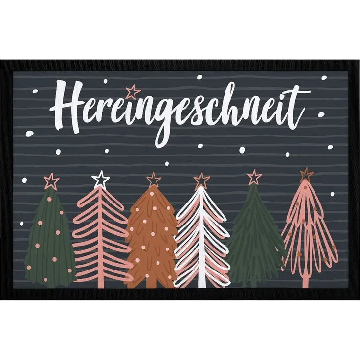 MoonWorks Fußmatte Fußmatte Weihnachten Winter Motiv Hereingeschneit Schneeflocken, rechteckig