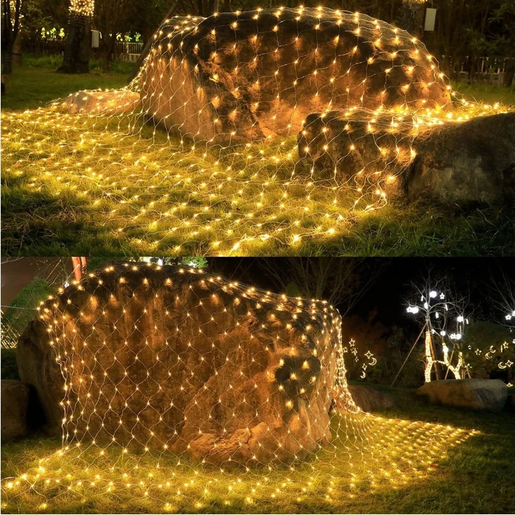 Lapamax LED-Lichternetz LED Lichternetz Netz Warmweiß 2x3M/4x6M für Weihnachten, für Weihnachten, Halloween, Party, Geburstag, Hochzeit – Bild 4
