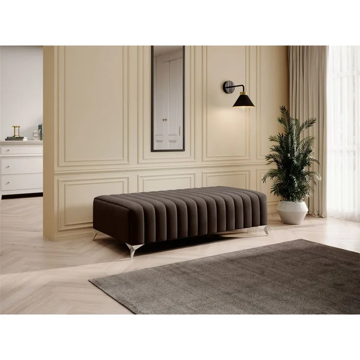 Polsterhocker Designerhocker Hocker ELENI Stoff Monolith Dunkelbraun