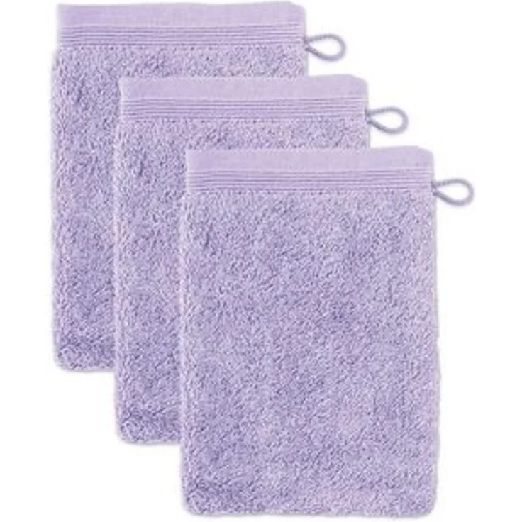 Möve Superwuschel Waschhandschuh 15x20 cm aus 100% Baumwolle, Lilac 3er Set – Bild 5
