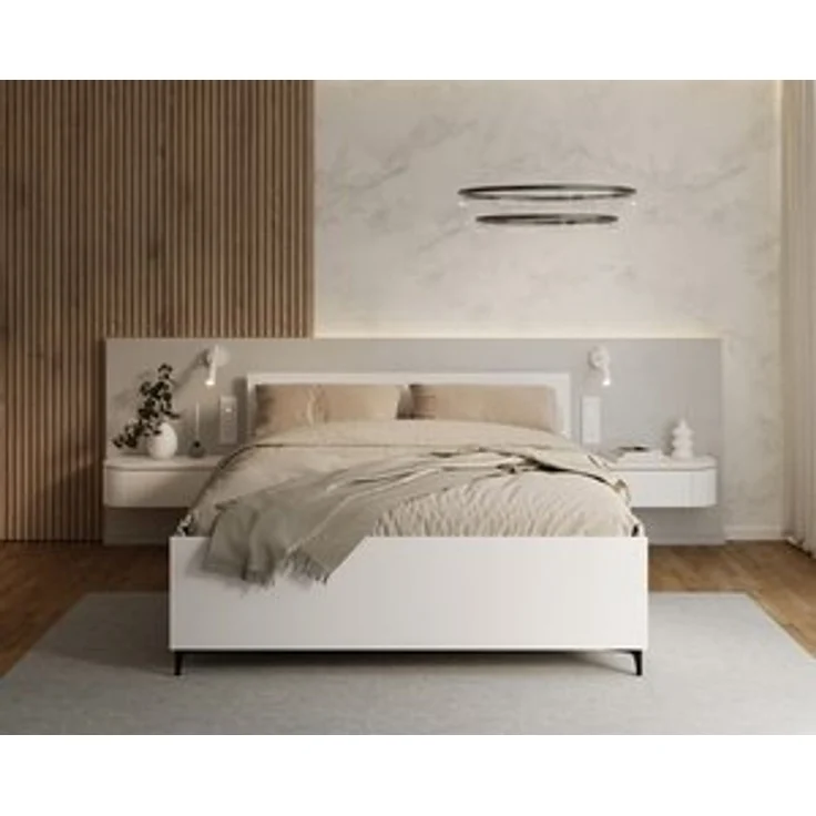 thematys Holzbett mit Bettkasten, 180x200cm, Farbe: Weiß, mit 23cm Taschenfederkernmatratze H2, mit hydraulischer Klappfunktion, mit Stauraum – Bild 7