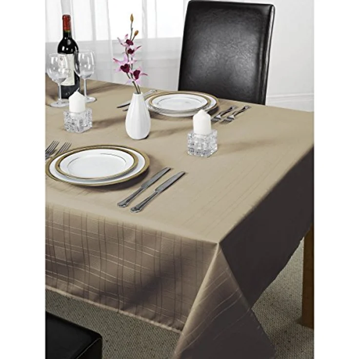 Emma Barclay Tischdecke, kariert, Polyester, silberfarben, 274x178 cm – Bild 5