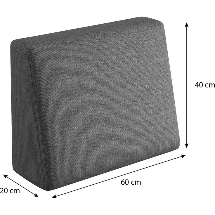 sunnypillow Rückenkissen Palettenkissen mit abnehmbarem Bezug Seitenkissen 60 x 40 x 20/10cm, Anthrazit