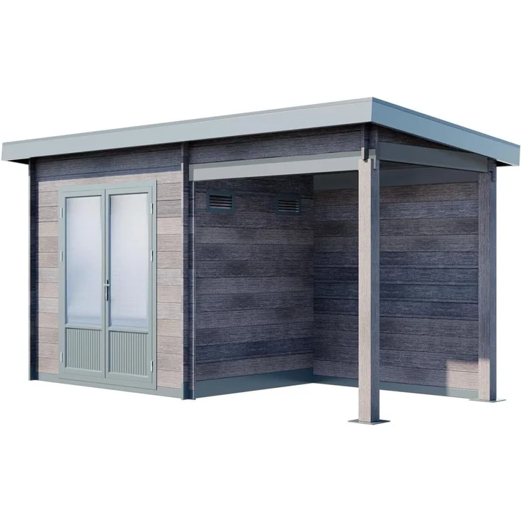 Wolff Finnhaus Gartenhaus WPC-Trend B+ mit Lounge 444x187 cm – Bild 4