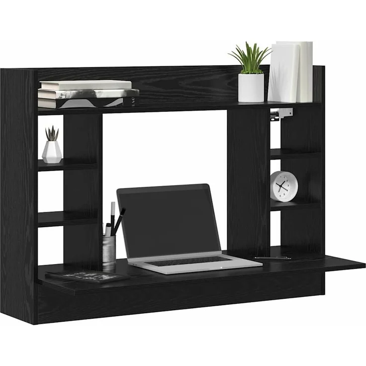 vidaXL Wandtisch Schwarz Eichen-Optik 105 x 48 x 75 cm Holzwerkstoff 869194 – Bild 2