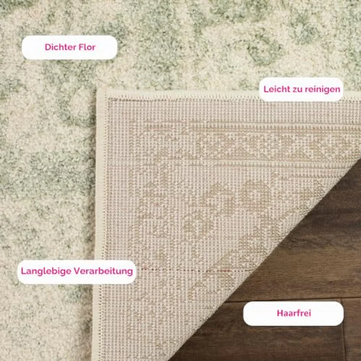 Safavieh Teppich 235x305 cm - Adirondack Collection - Groß - Transitional Design, Elfenbein & Salbei, Pflegeleichte Synthetikmischung, Ideal für Wohnzimmer, Schlafzimmer, Büro – Bild 5