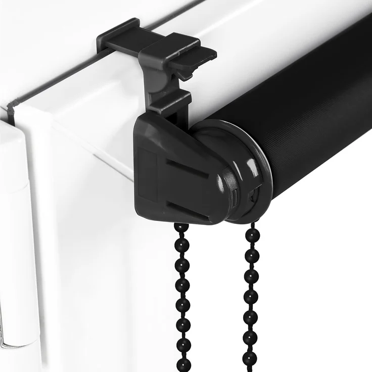 Verdunkelungsrollo Klemmfix ohne Bohren 90x210 cm Schwarz Verdunklungsrollo Fensterrollo Rollo Seitenzugrollo Klemmrollo für Fenster & Tür – Bild 2