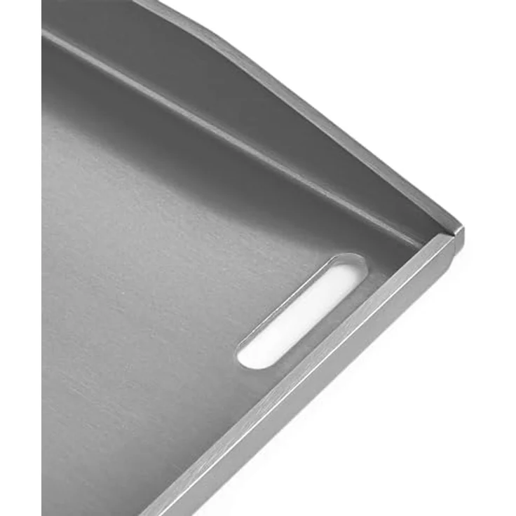 BURNHARD® Plancha Grillplatte Edelstahl für Gasgrill EARL Serie, spülmaschinenfest, Silber, 42,5 x 39,6 x 3 cm – Bild 5
