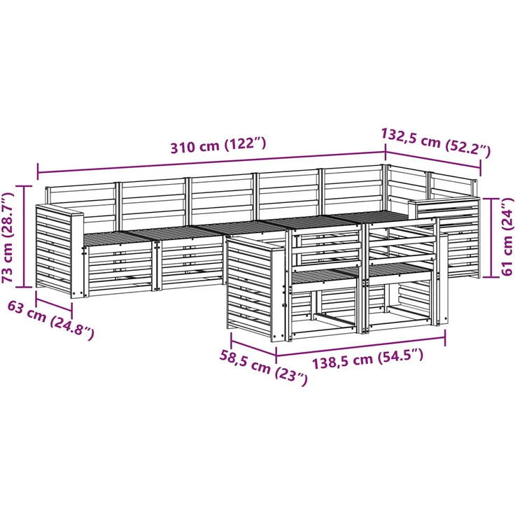 vidaXL Outdoor-Sofagarnitur 8 stk. 8-Sitzer Natur Massivholz Akazie 3375014 – Bild 8