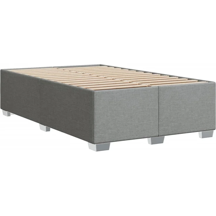 vidaXL Bettgestell ohne Matratze Hellgrau 120x190 cm Stoff 3284457 – Bild 5