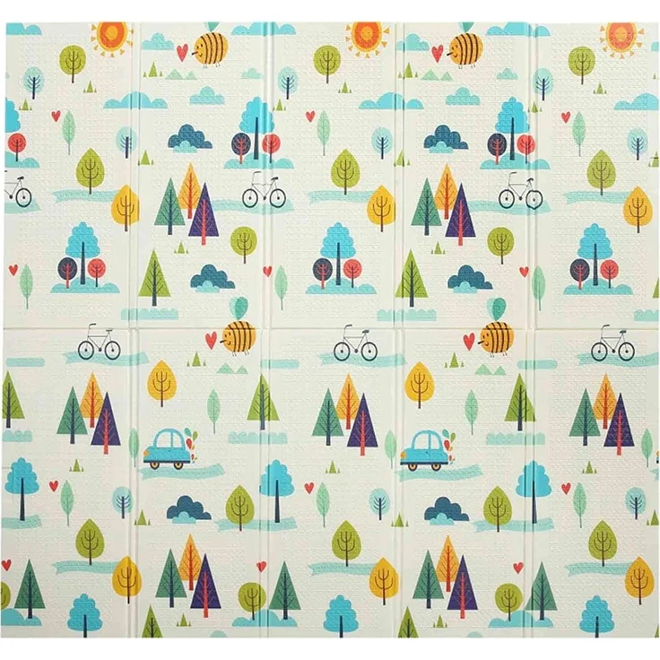 Baby Vivo 'Bären' Spielmatte, doppelseitig, Polyethylenschaum bunt, 200 x 180 cm – Bild 4