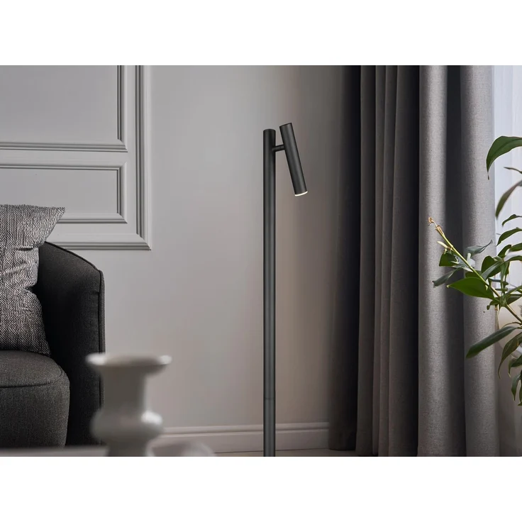 LED Akku Stehlampe GOMEZ dimmbar mit schwenkbarem Spot, Schwarz Höhe 130cm – Bild 5